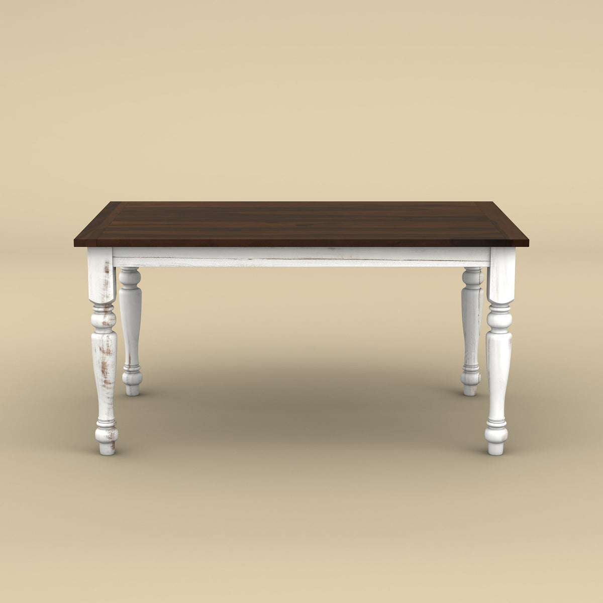 Isaac 6 Seater Dining Table (Distress & Walnut Finish)