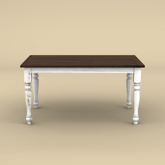 Isaac 6 Seater Dining Table (Distress & Walnut Finish)