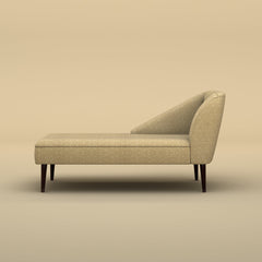 Skye Velvet Chaise Sofa (faux-cream)