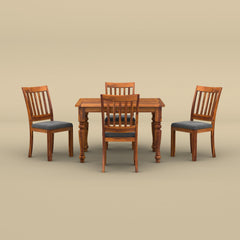 Sunburst Rectangular Dining Table Set (Honey Finish)