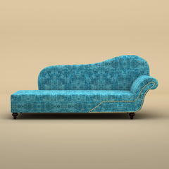 Avon Chaise Lounger Sofa (Cotton, Teal Blue)