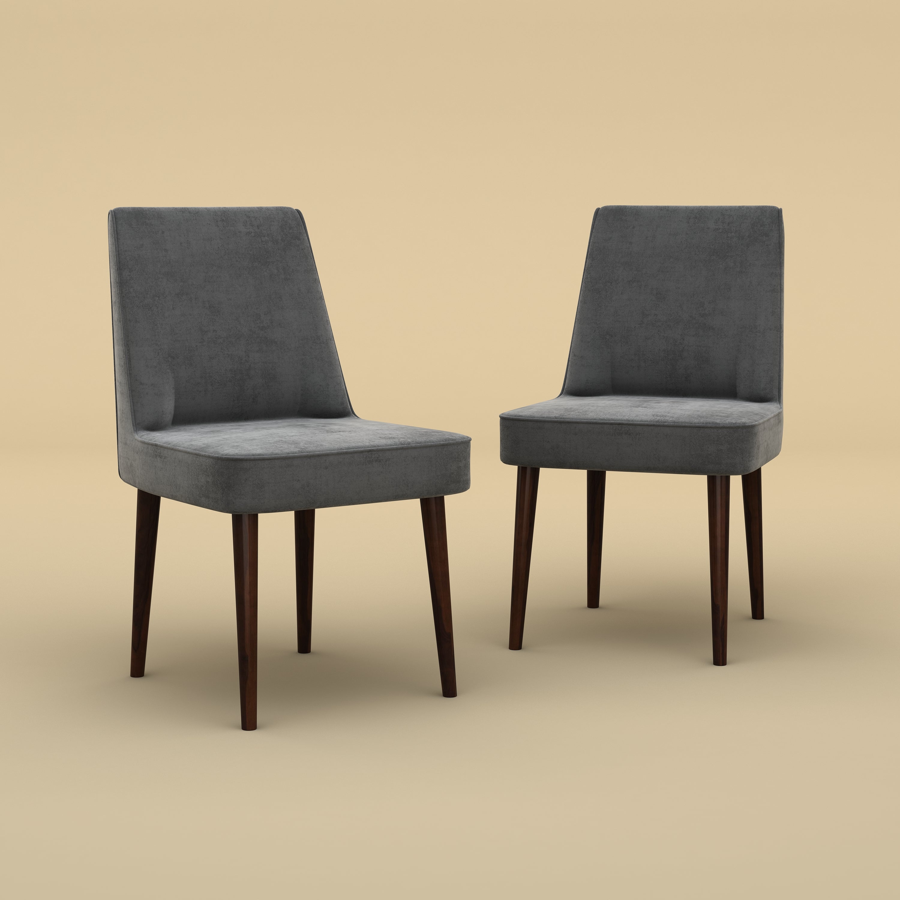 Vento Dining Chair (Velvet, Charcoal Gray)