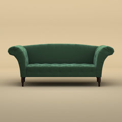 Italian Stylish Chaise Lounger Sofa (Velvet, Forest Green)