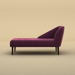 Skye Velvet Chaise Sofa (Velvet, Purple)