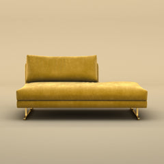 Fior Chaise Lounge Sofa (Velvet, Yellow)