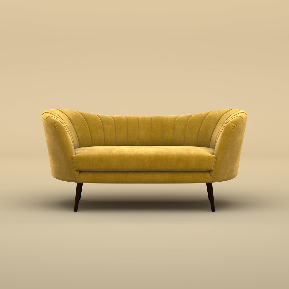 Alfie Chaise Sofa  (Velvet, Mustard Yellow)