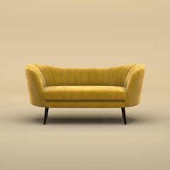 Alfie Chaise Sofa  (Velvet, Mustard Yellow)