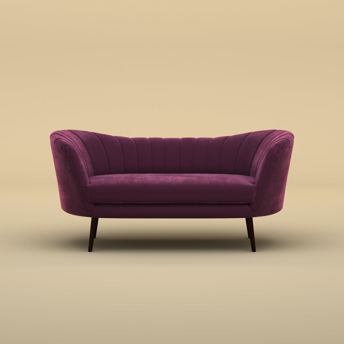 Alfie Chaise Sofa (Velvet,  Purple)