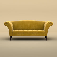 Italian Stylish Chaise Lounger Sofa (Velvet, Mustard Yellow)