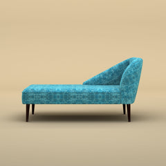 Skye Velvet Chaise Sofa (Cotton, Teal Blue)