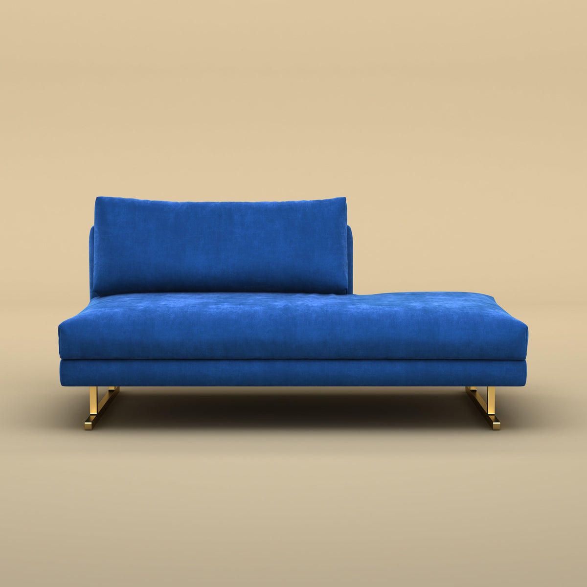 Fior Chaise Lounge Sofa (Velvet, Royal Blue)