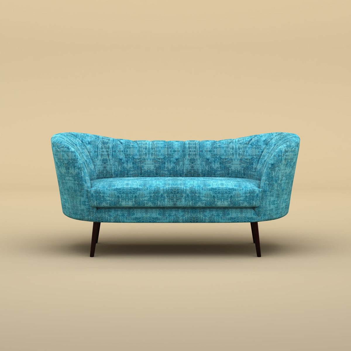 Alfie Chaise Sofa  (Velvet, Blue)