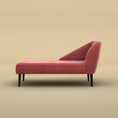 Skye Velvet Chaise Sofa (Velvet, Pink)