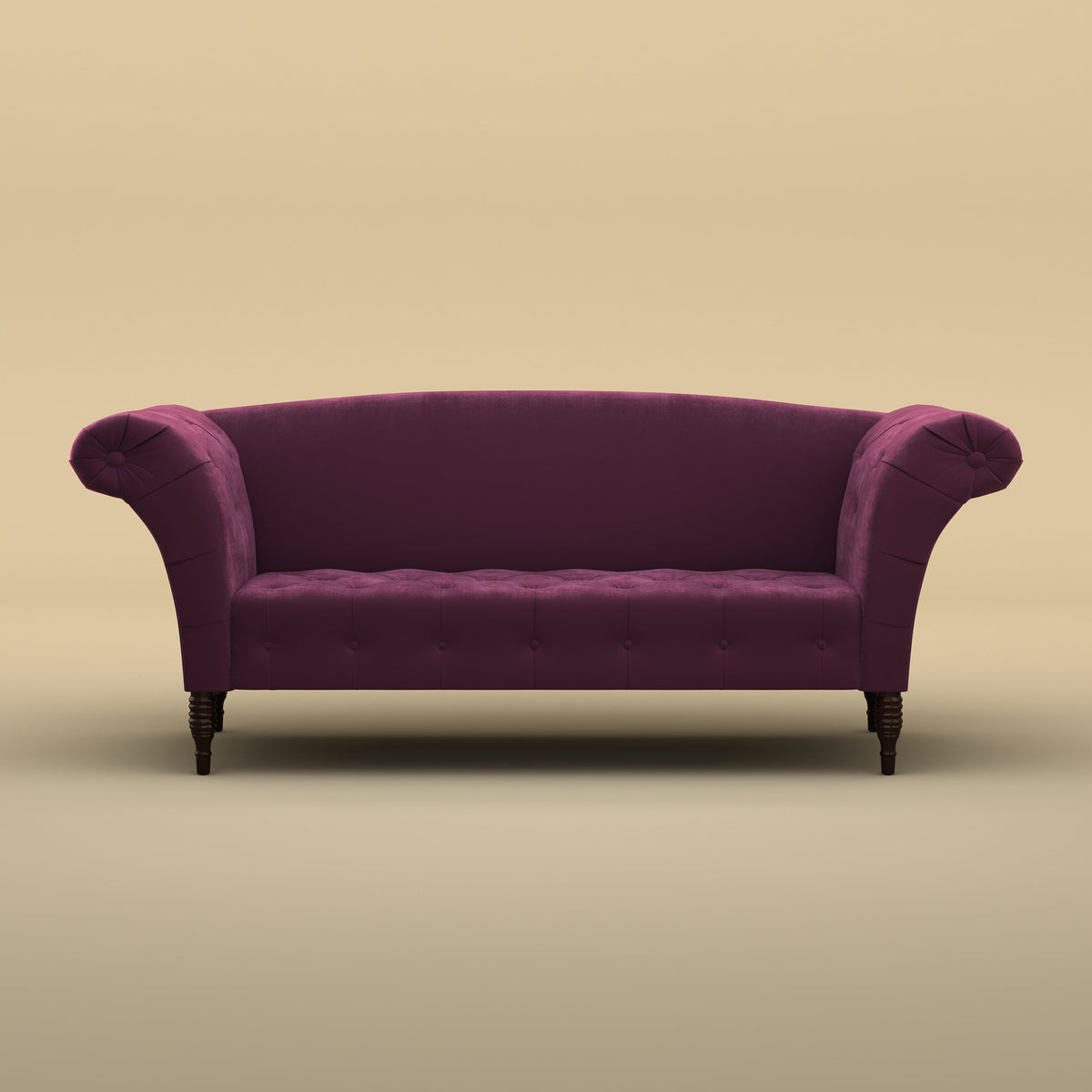 Italian Stylish Chaise Lounger Sofa (Velvet, Dark Purple)