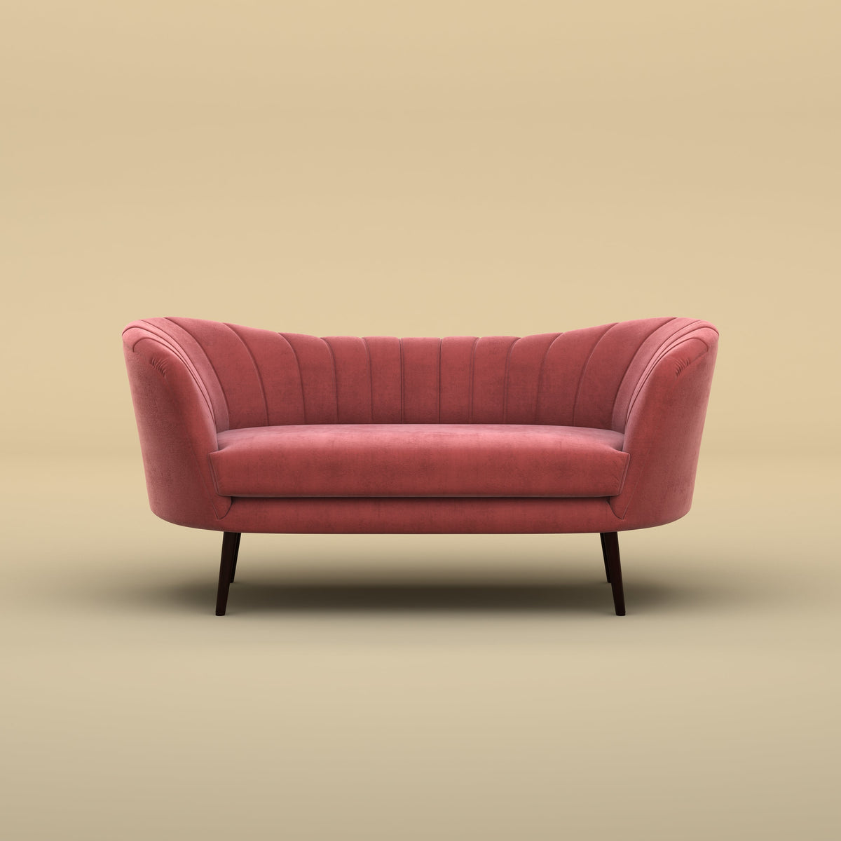 Alfie Chaise Sofa  (Velvet, Pink)