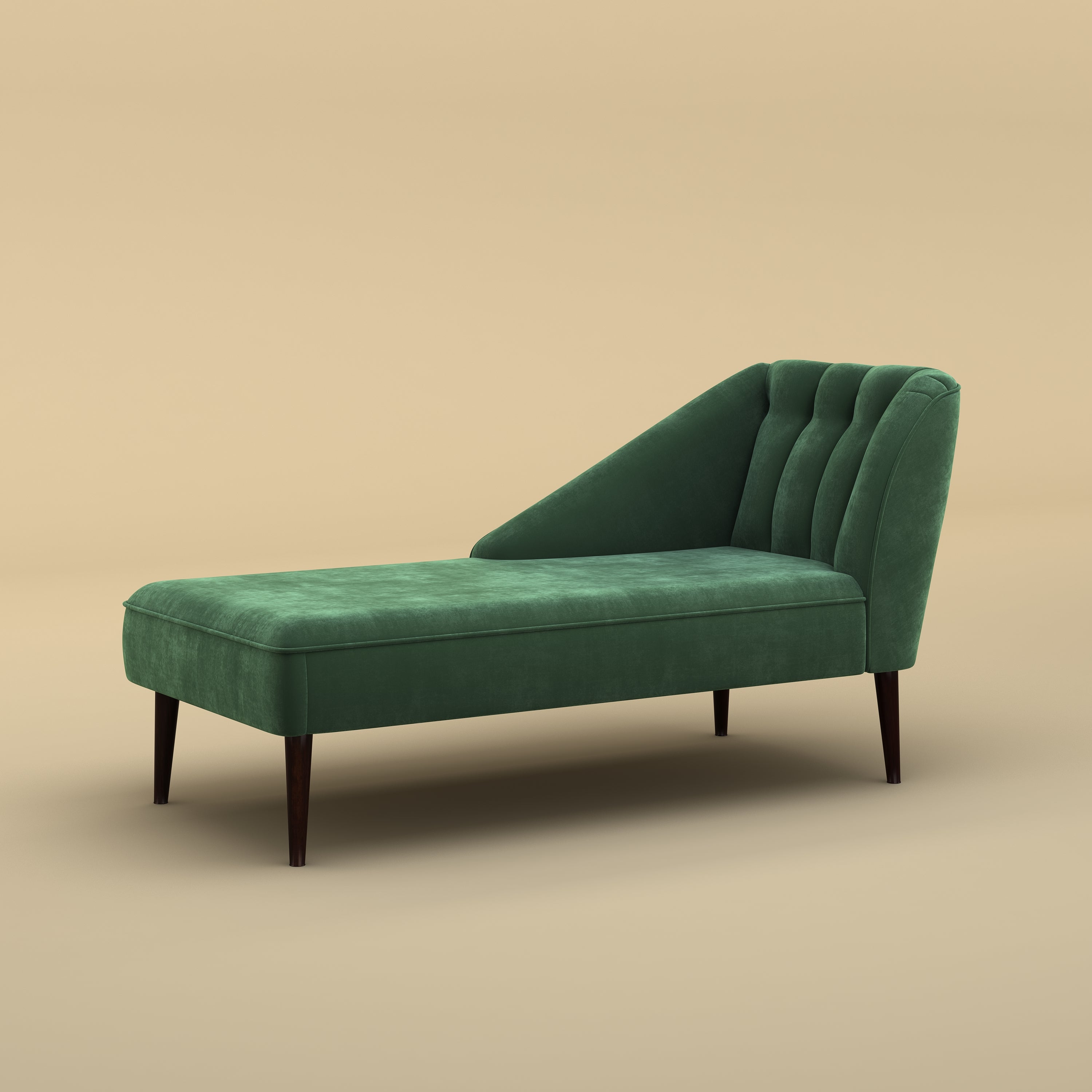 Skye Velvet Chaise Sofa (Velvet, Forest Green)