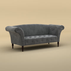 Italian Stylish Chaise Lounger Sofa (Velvet, Charcoal Gray)