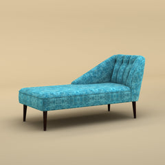 Skye Velvet Chaise Sofa (Cotton, Teal Blue)