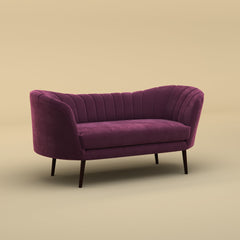 Alfie Chaise Sofa (Velvet,  Purple)