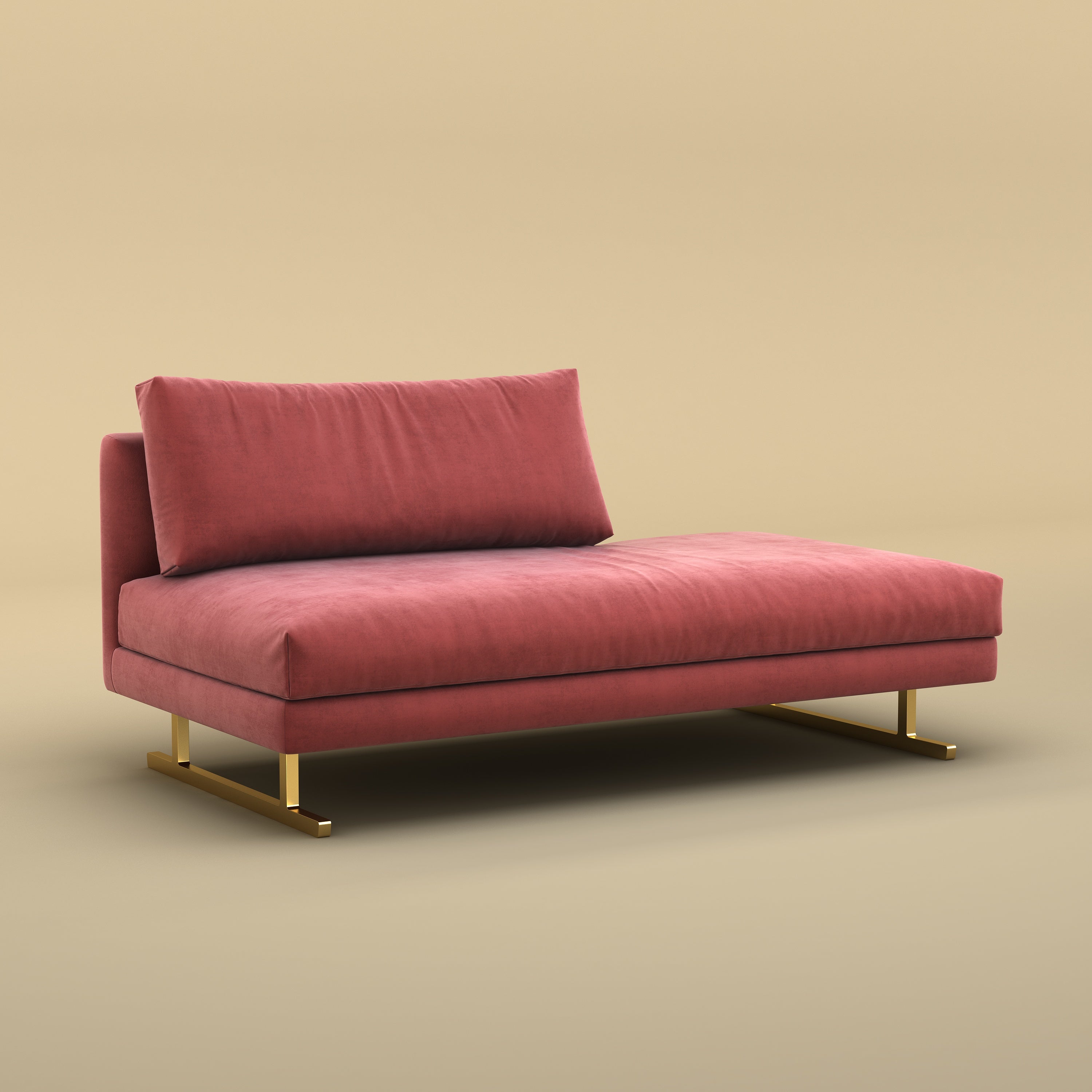 Fior Chaise Lounge Sofa (Velvet, Pink)