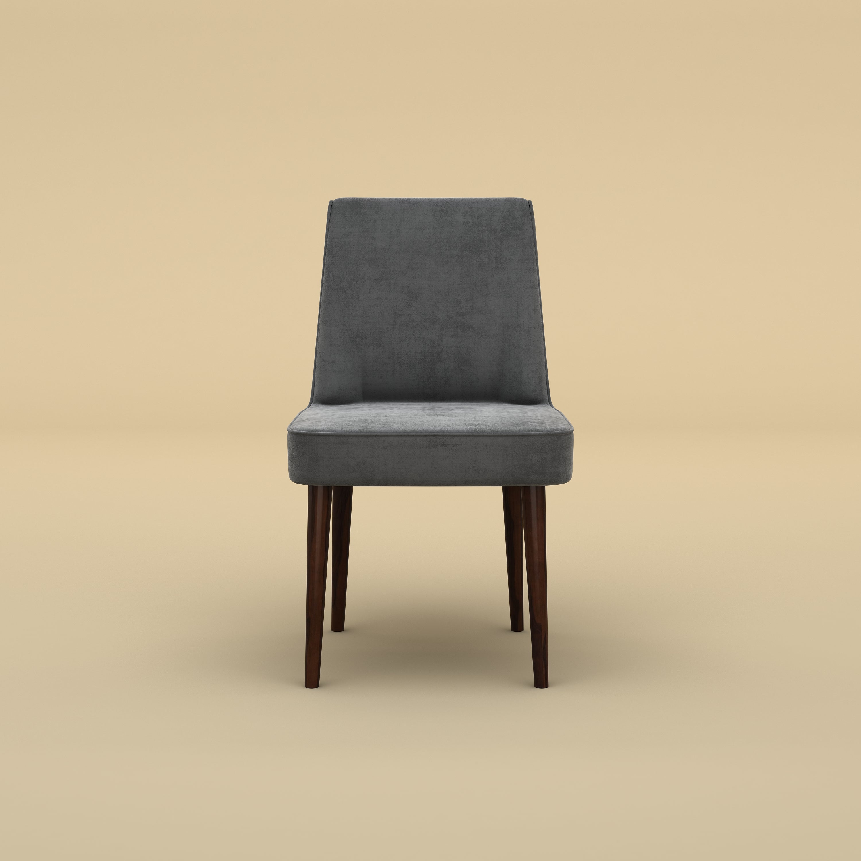 Vento Dining Chair (Velvet, Charcoal Gray)