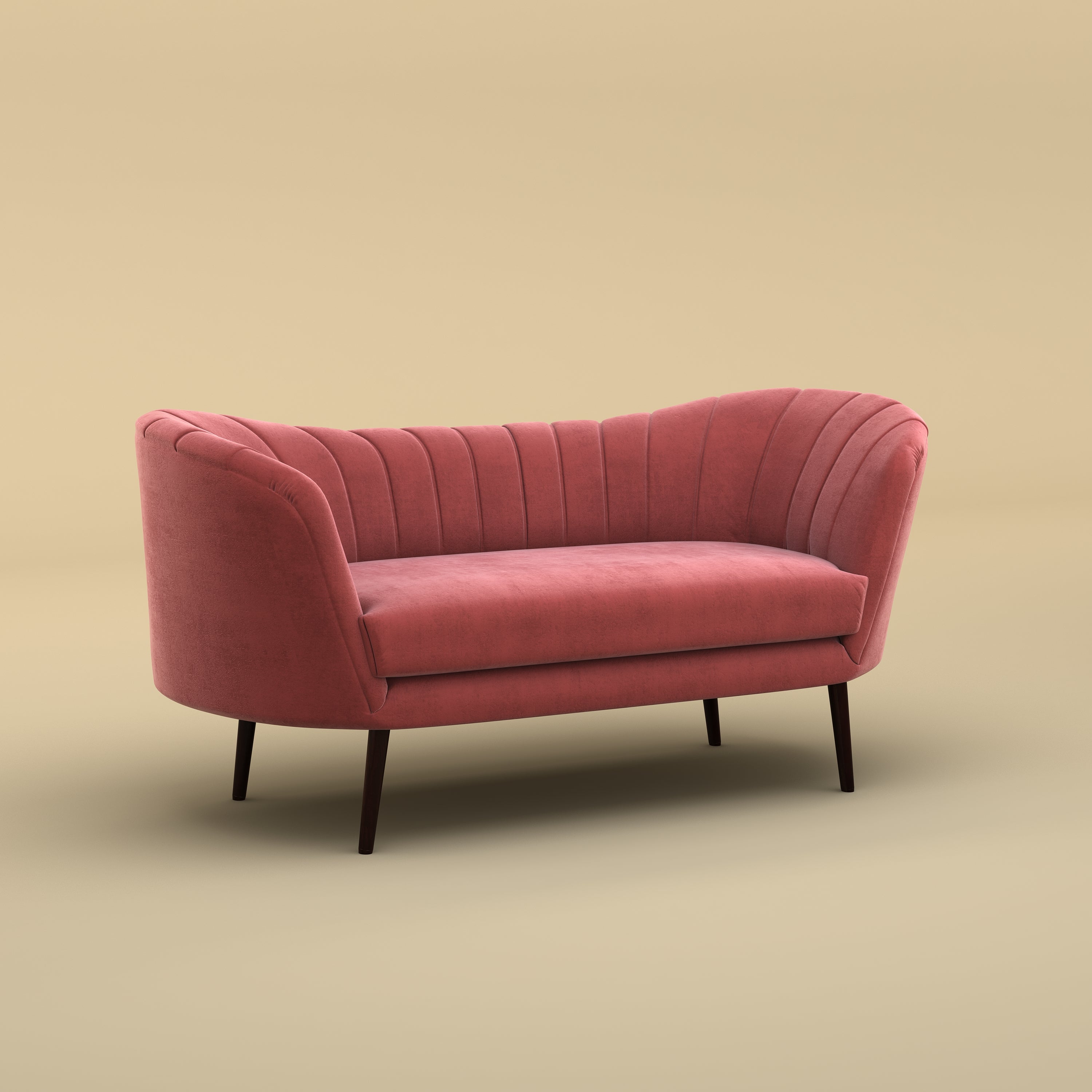 Alfie Chaise Sofa  (Velvet, Pink)