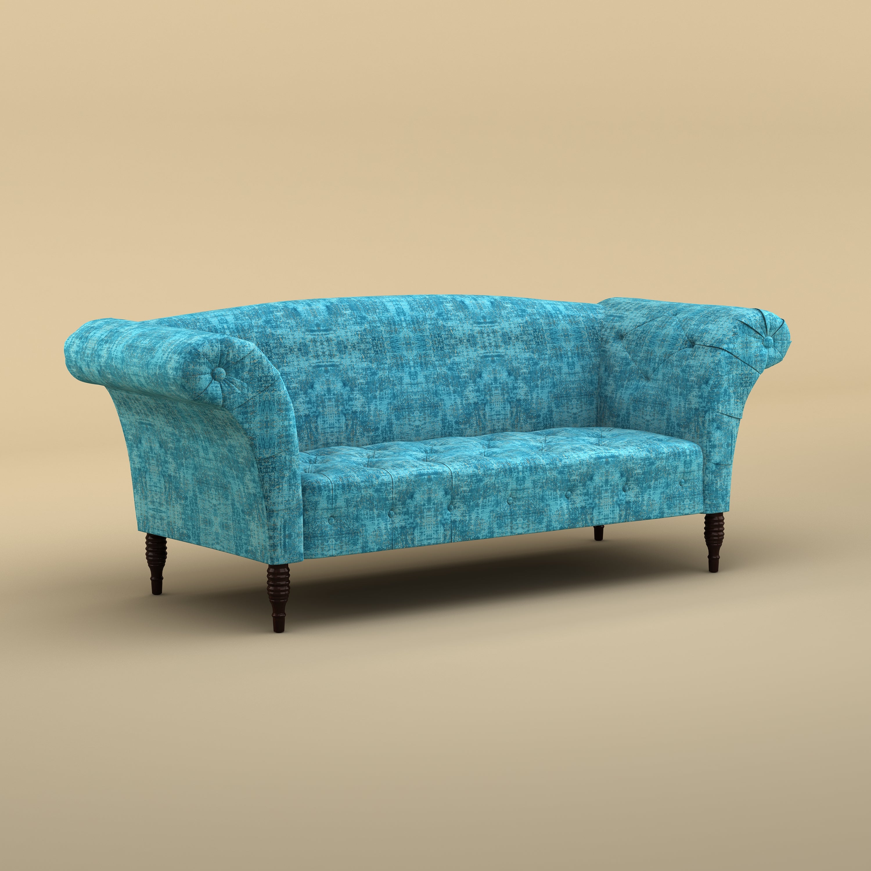 Italian Stylish Chaise Lounger Sofa (Cotton, Teal Blue)