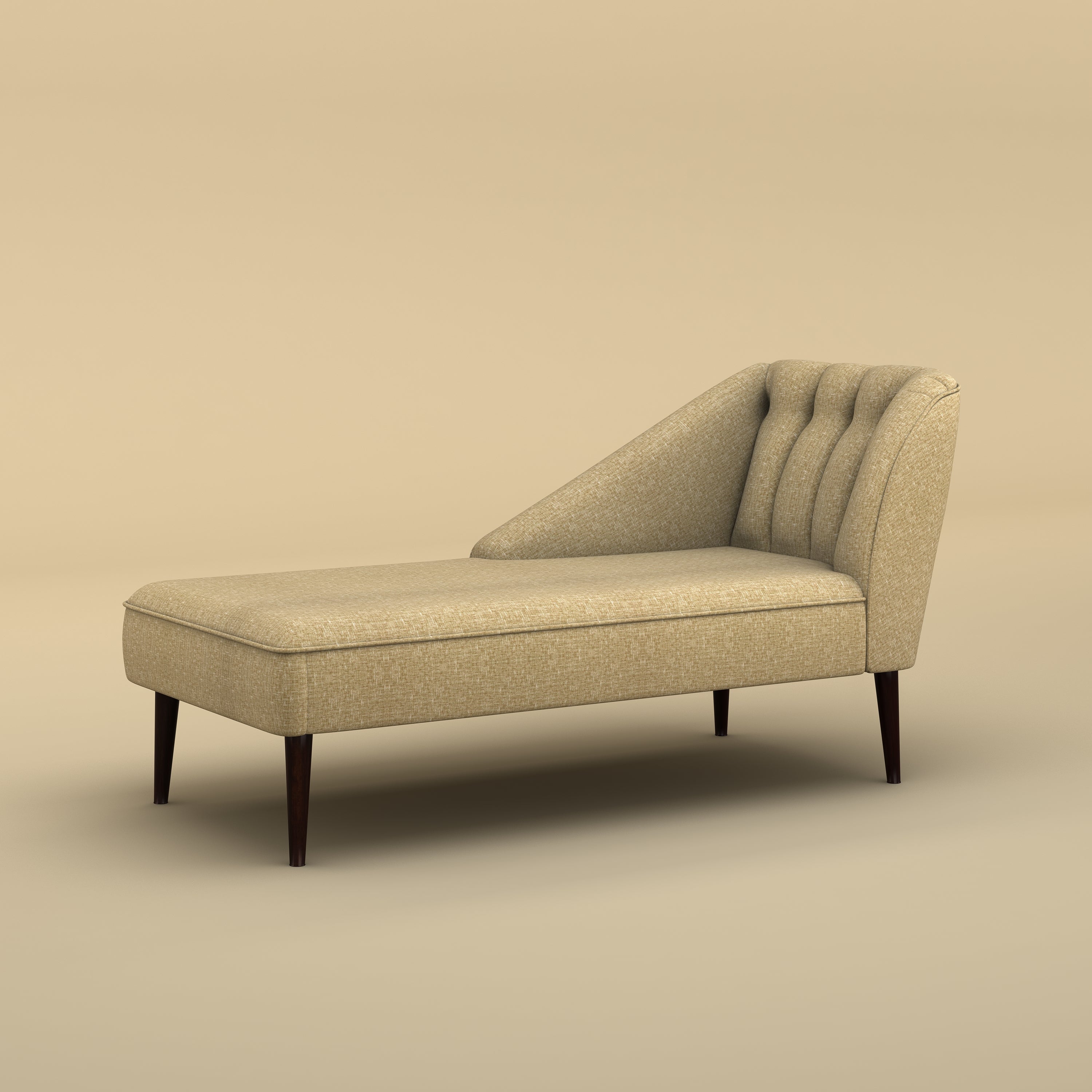 Skye Velvet Chaise Sofa (faux-cream)