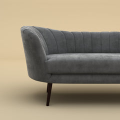 Alfie Chaise Sofa (Velvet, Charcoal Gray)