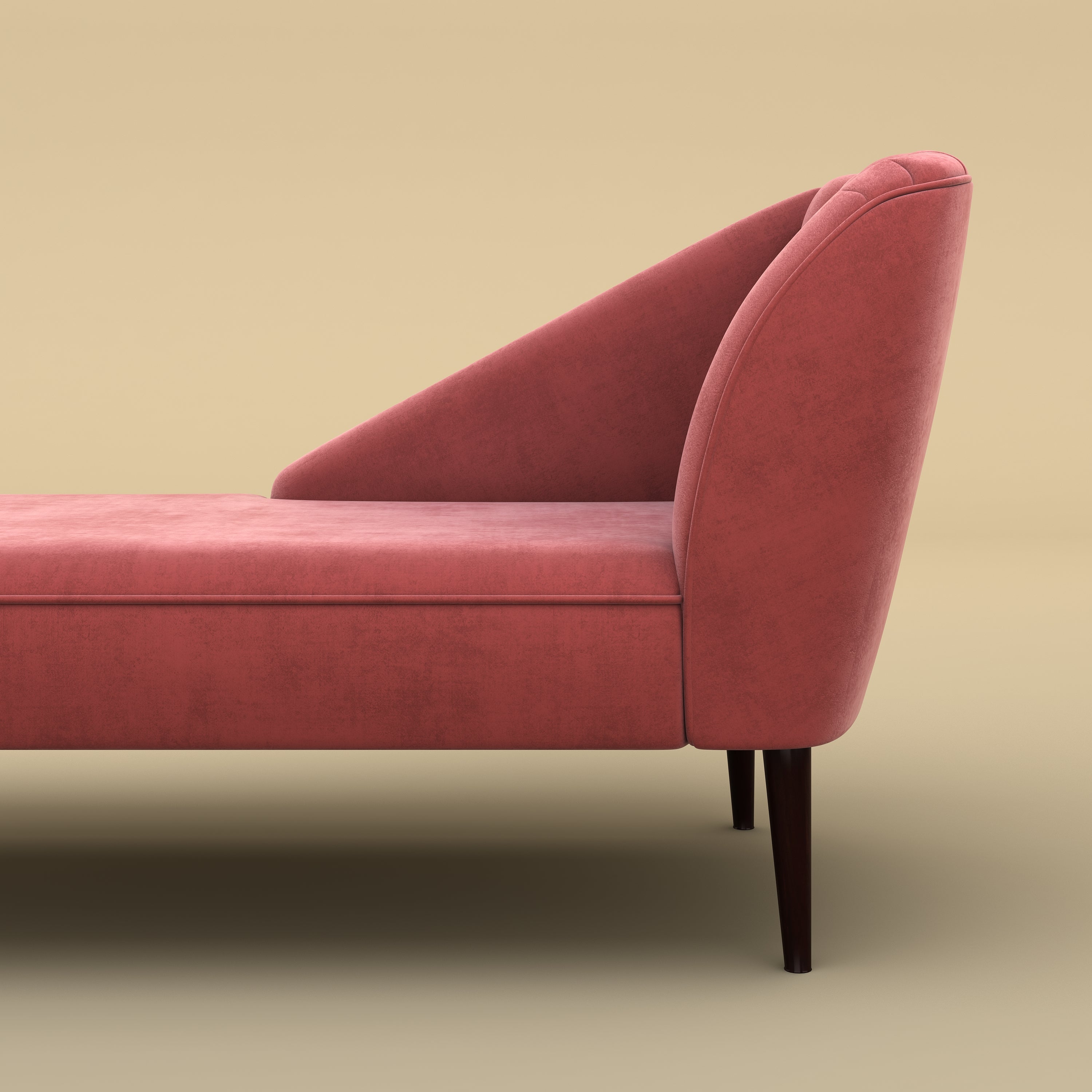 Skye Velvet Chaise Sofa (Velvet, Pink)