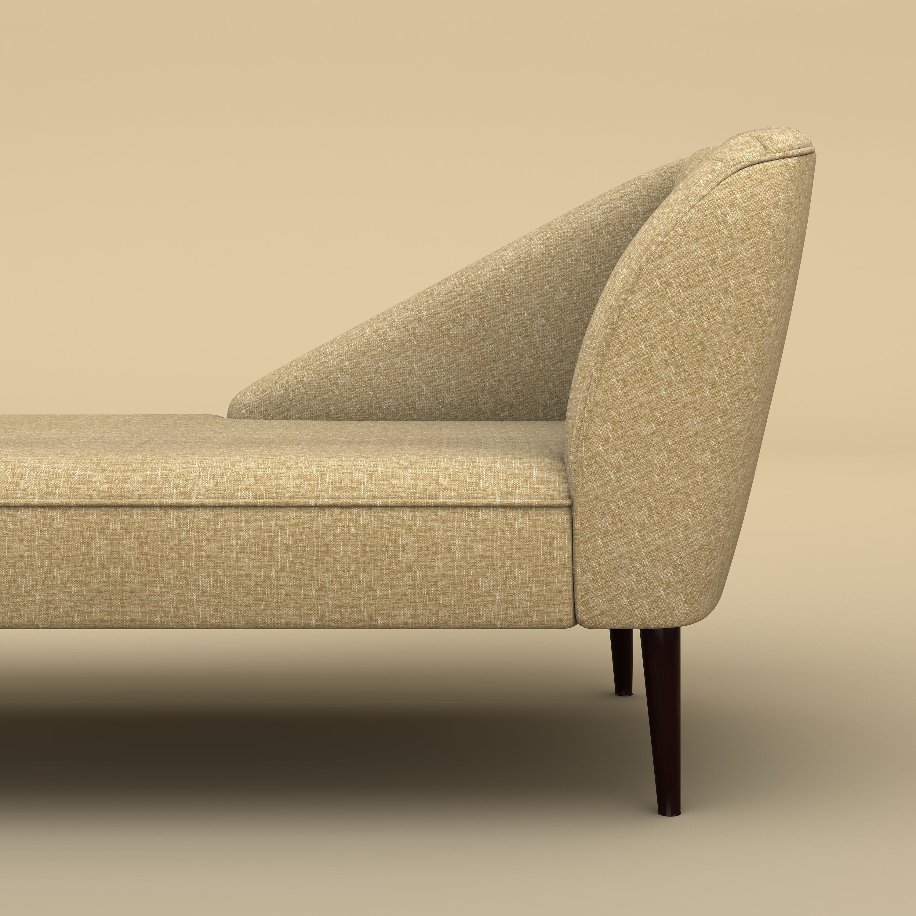 Skye Velvet Chaise Sofa (faux-cream)