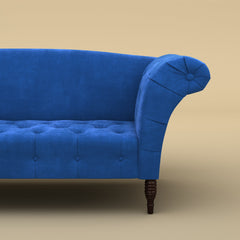 Italian Stylish Chaise Lounger Sofa (Velvet, Royal Blue)