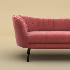 Alfie Chaise Sofa  (Velvet, Pink)