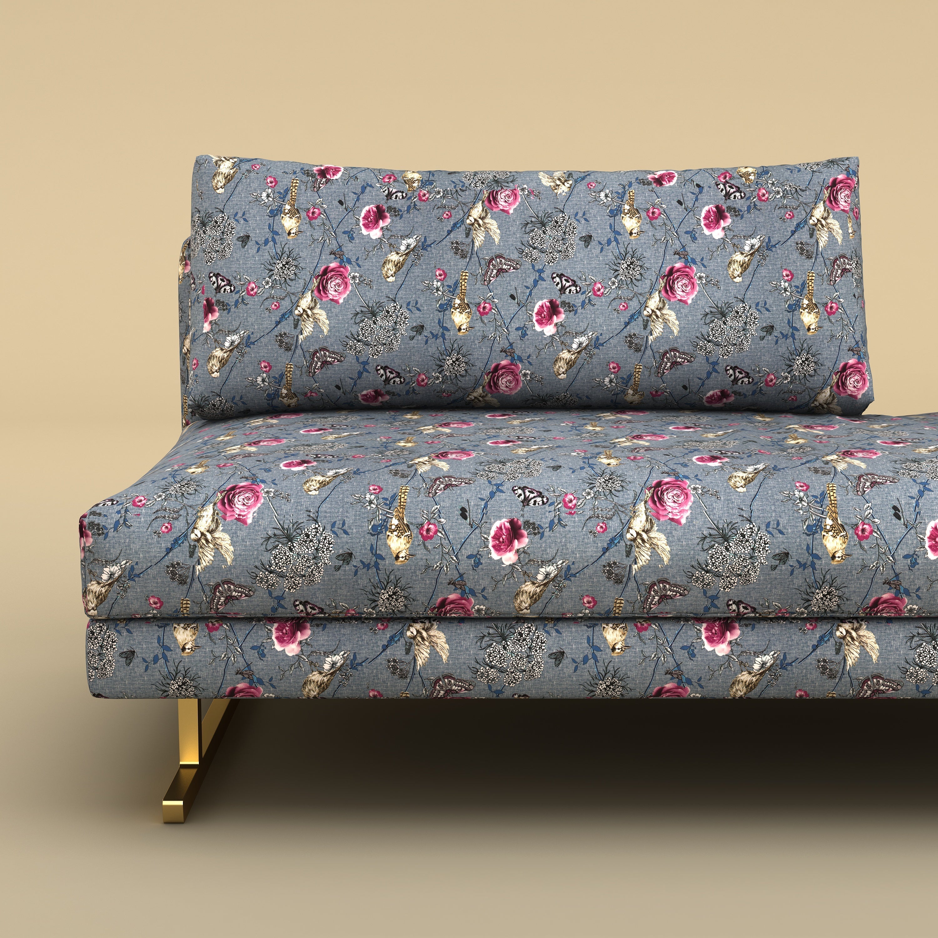 Fior Chaise Lounge Sofa (Cotton, Floral Printed)