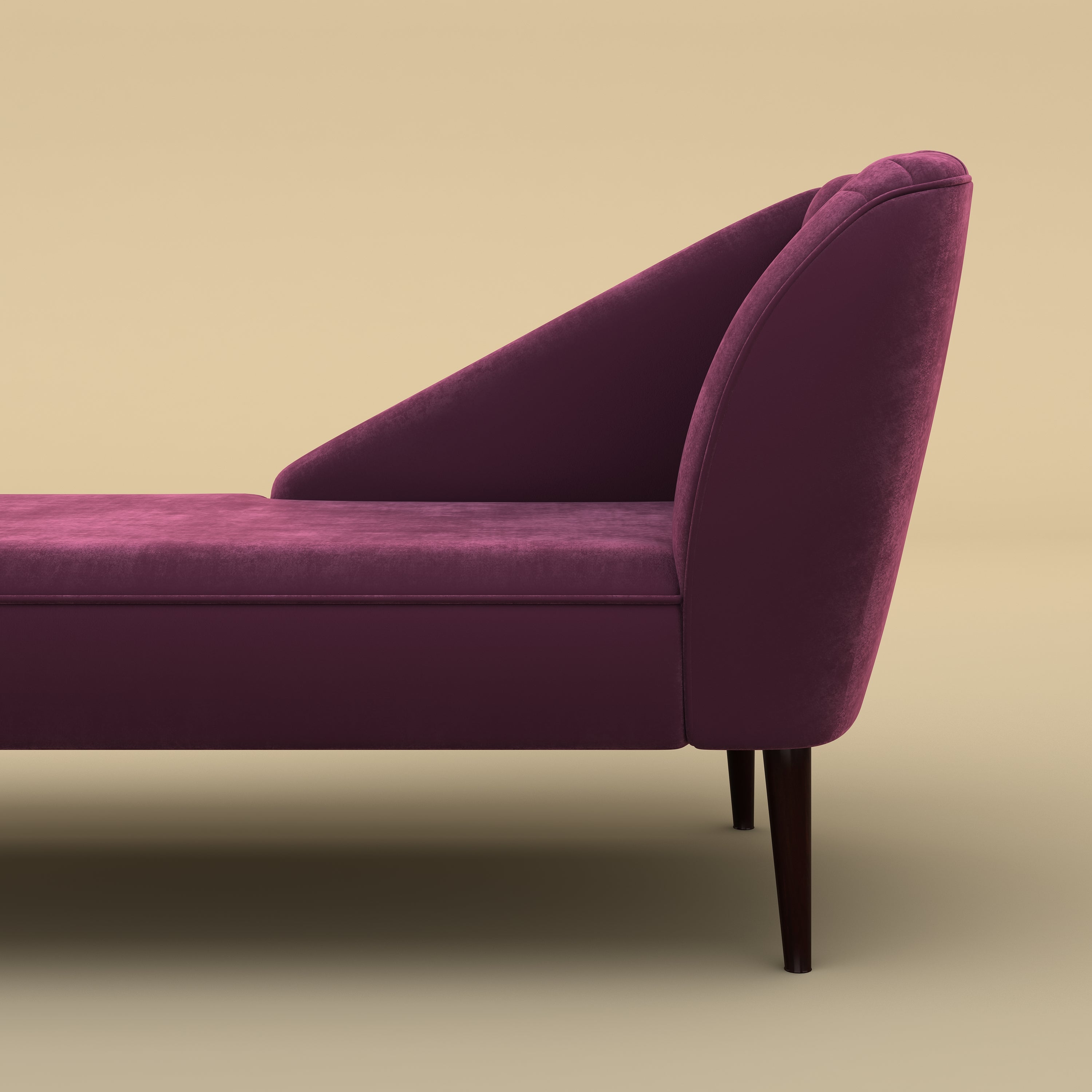 Skye Velvet Chaise Sofa (Velvet, Purple)