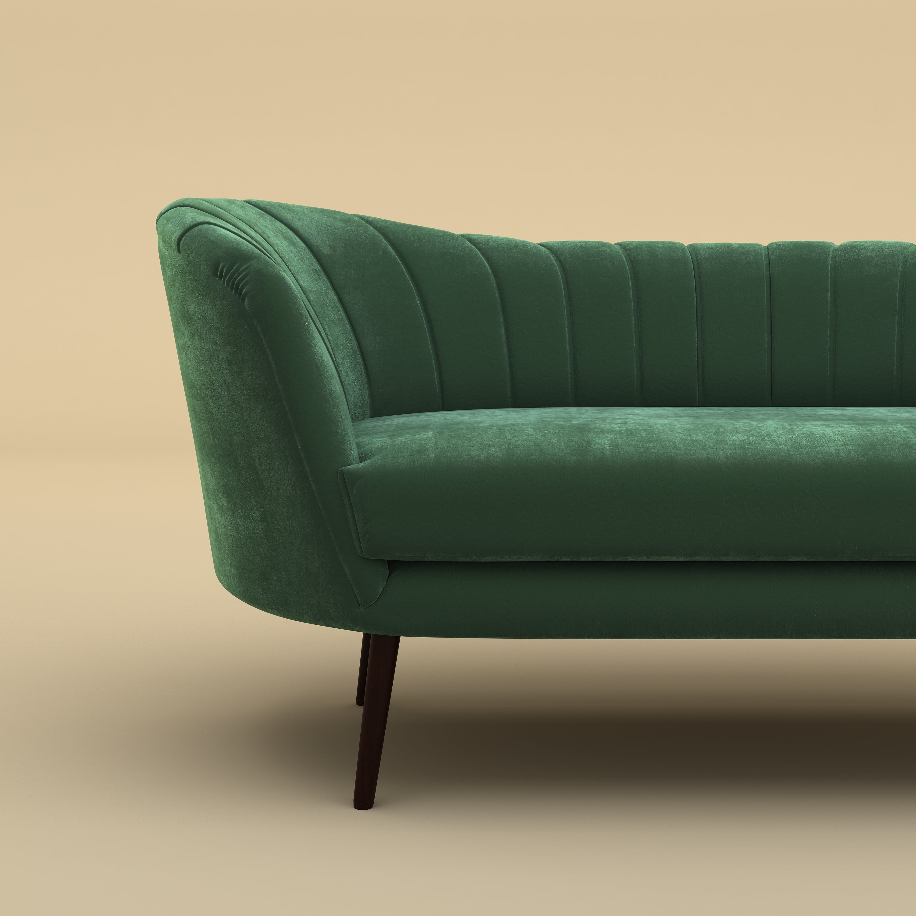 Alfie Chaise Sofa (Velvet, Green)