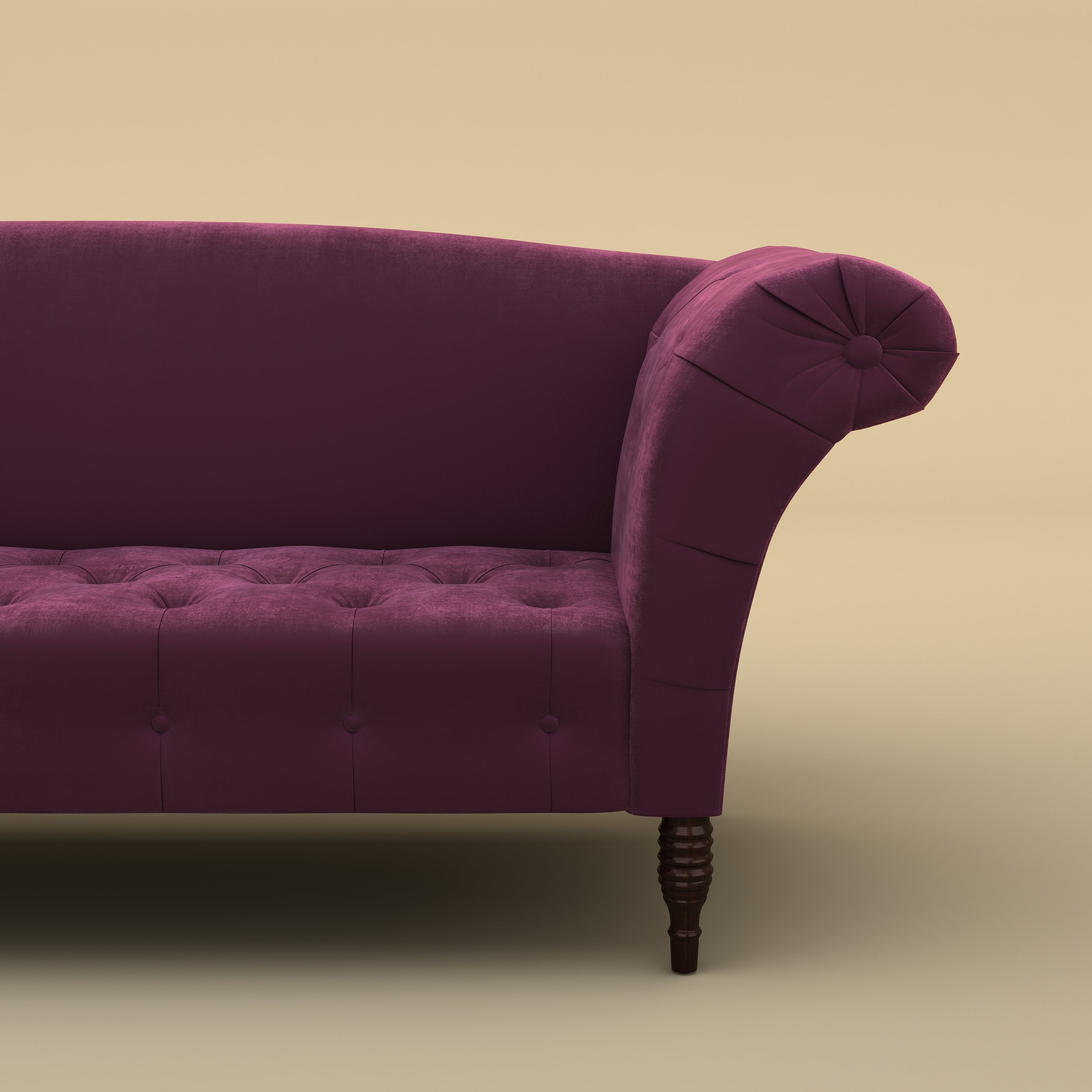 Italian Stylish Chaise Lounger Sofa (Velvet, Dark Purple)