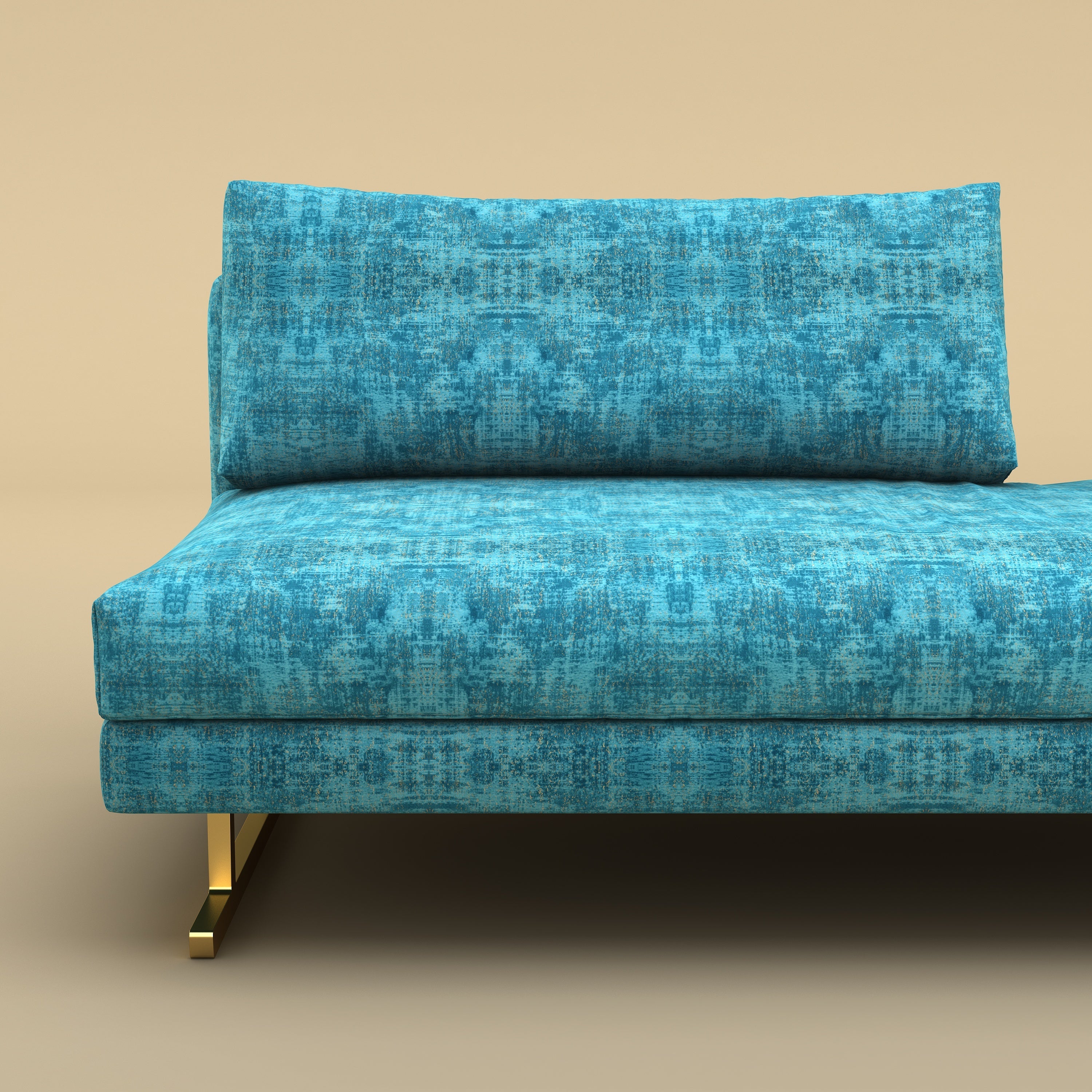 Fior Chaise Lounge Sofa (Cotton, Teal Blue)