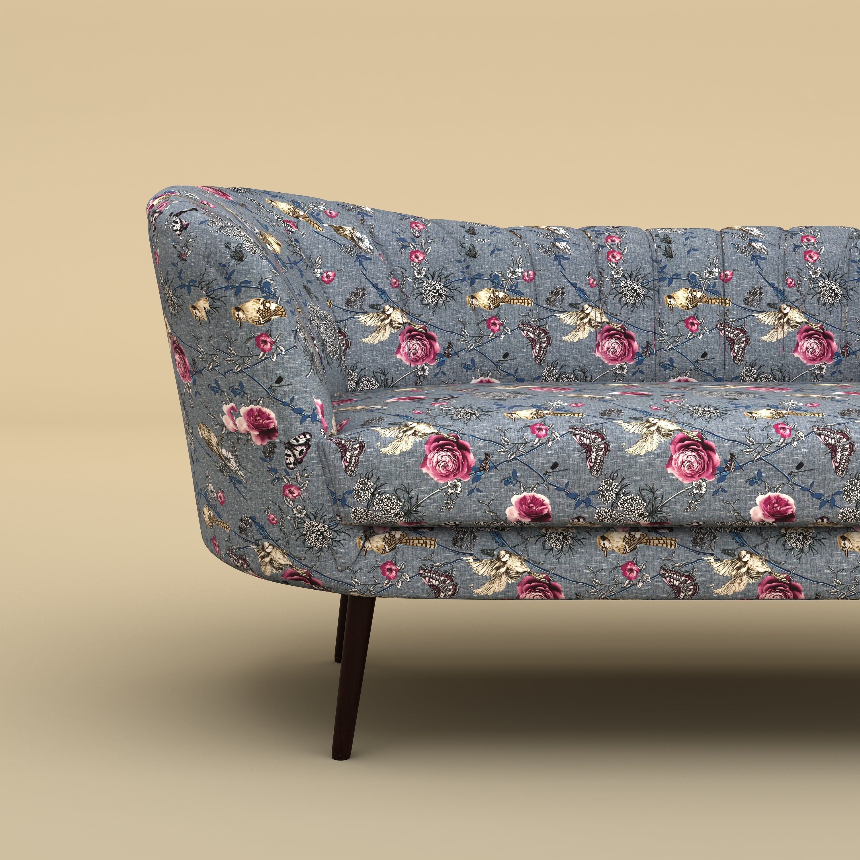 Alfie Chaise Sofa (Cotton, Floral Printed)