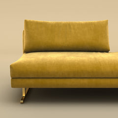 Fior Chaise Lounge Sofa (Velvet, Yellow)