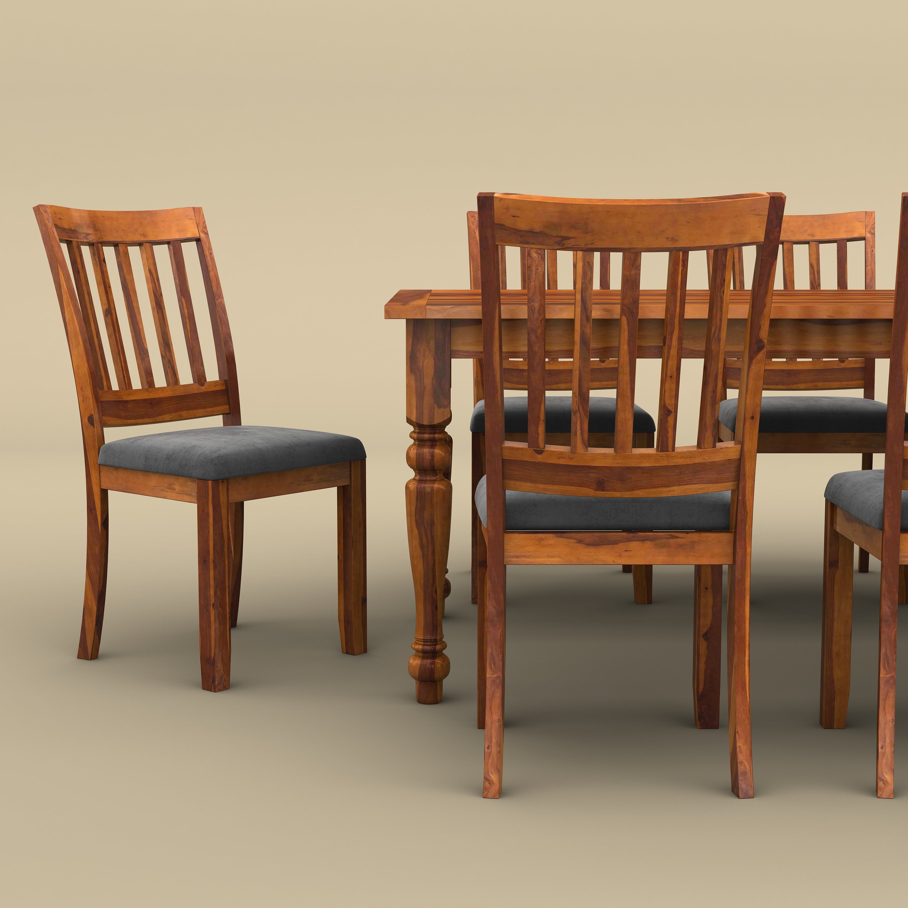 Isaac 8 Seater Dining Table Set (Honey Finish)