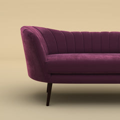 Alfie Chaise Sofa (Velvet,  Purple)