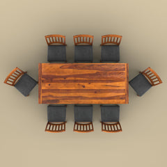 Isaac 8 Seater Dining Table Set (Honey Finish)