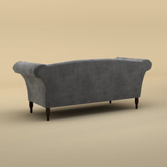 Italian Stylish Chaise Lounger Sofa (Velvet, Charcoal Gray)