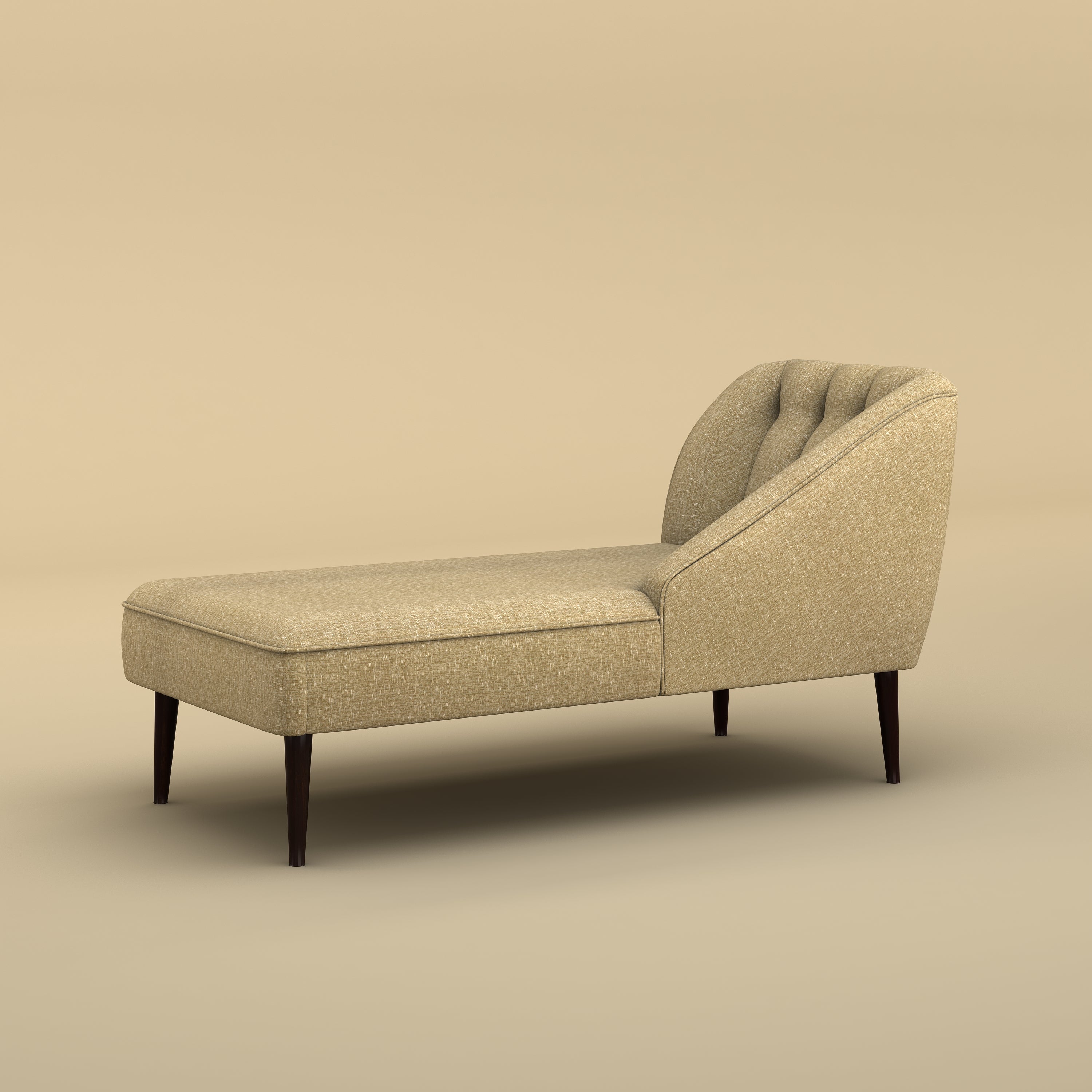 Skye Velvet Chaise Sofa (faux-cream)