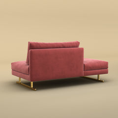 Fior Chaise Lounge Sofa (Velvet, Pink)