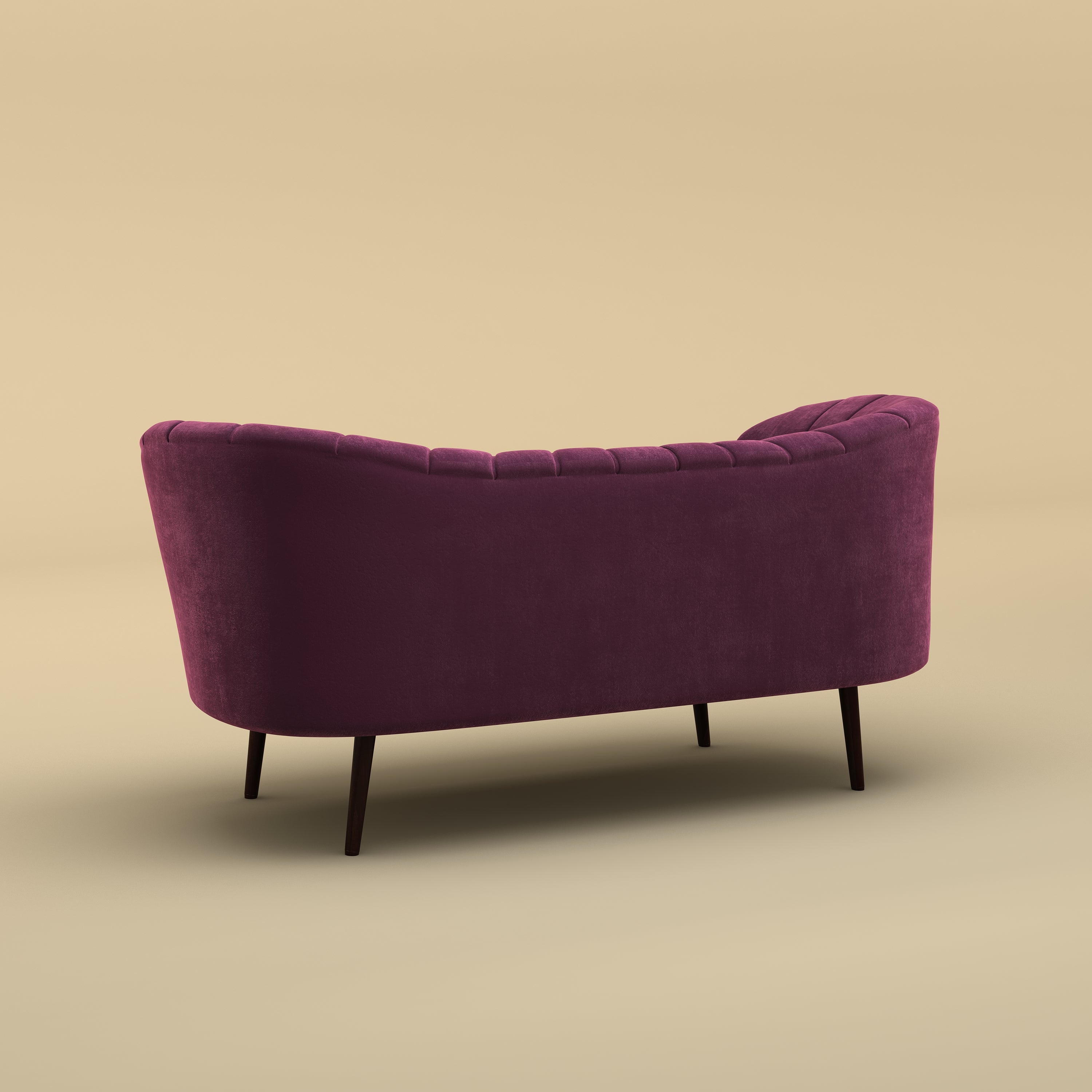 Alfie Chaise Sofa (Velvet,  Purple)