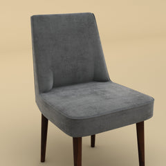 Vento Dining Chair (Velvet, Charcoal Gray)