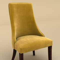 Dado Lounge Chair Pebble (Velvet, Mustard Yellow )