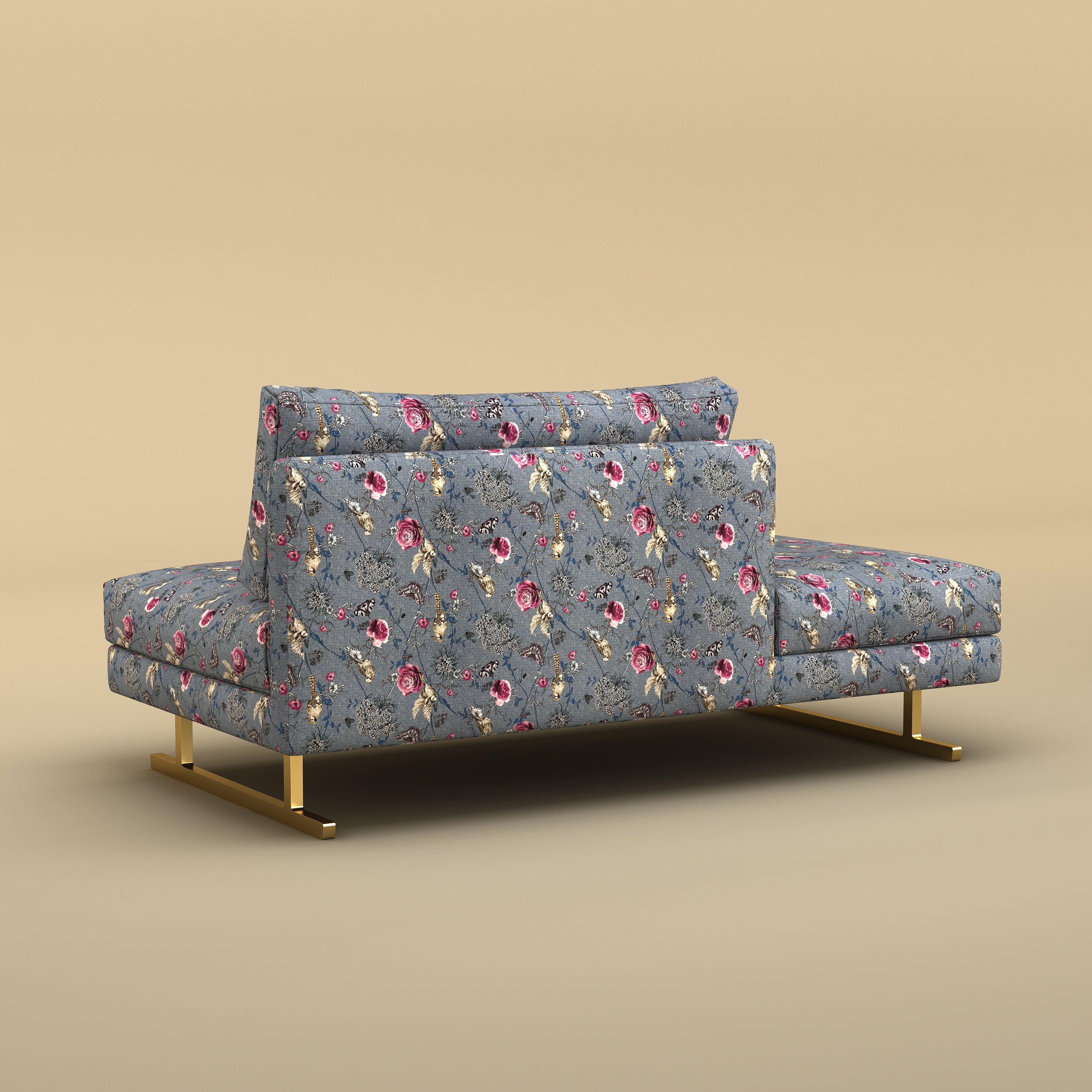 Fior Chaise Lounge Sofa (Cotton, Floral Printed)